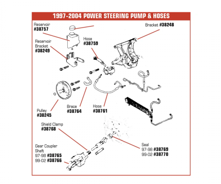 Corvette Steering Gear Coupler Shaft, 1997-1998