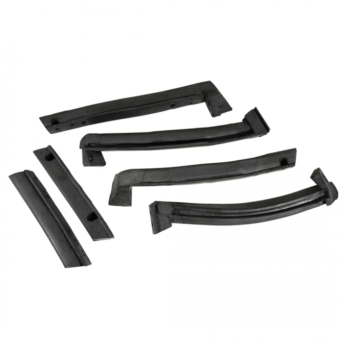 Corvette Weatherstrip, Convertible Top Roof Rails 6 Piece, 1986-1996