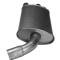 Corvette Left Hand Muffler, Aluminized with Tips (1984 Replacement), 1985-1990