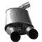 Corvette Right Hand Muffler, Aluminized with Tips (1984 Replacement), 1985-1990