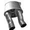 Corvette Left Hand Muffler, Aluminized with Tips (1984 Replacement), 1985-1990