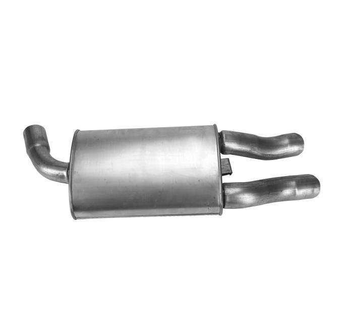 Corvette Left Hand Muffler, Aluminized with Tips (1984 Replacement), 1985-1990