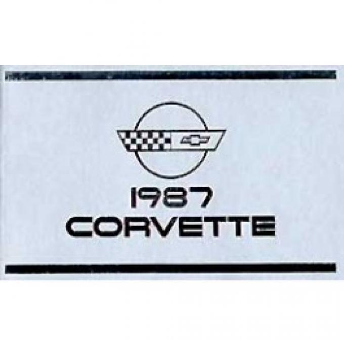 Corvette Owners Manual, 1987
