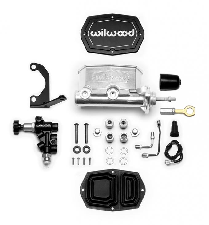 Wilwood Brakes Compact Tandem M/C w/Bracket and Valve (Mustang) 261-15545-P