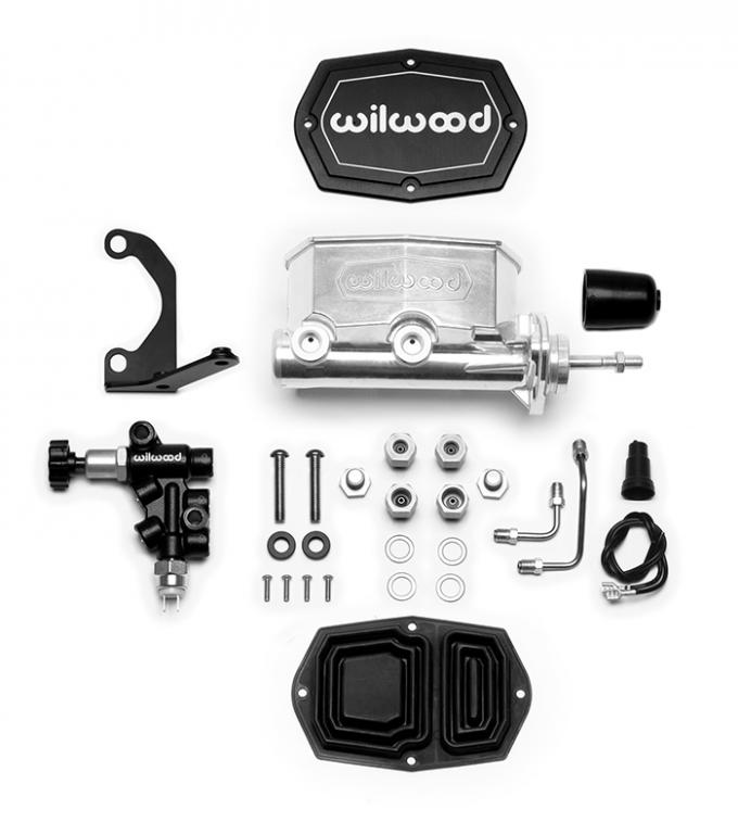 Wilwood Brakes Compact Tandem M/C w/Bracket and Valve (Pushrod) 261-14962-P