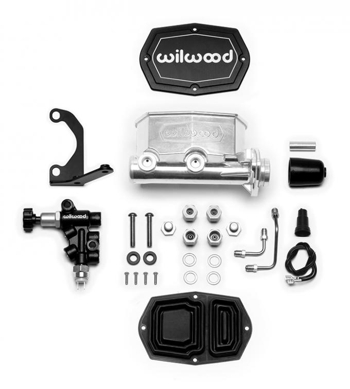 Wilwood Brakes Compact Tandem M/C Kit with Bracket and Valve 261-14964-P
