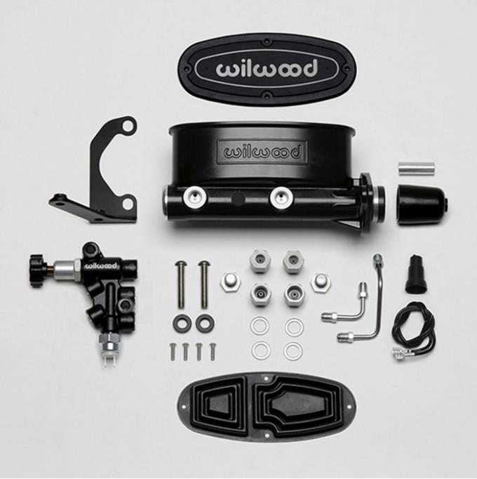 Wilwood Brakes Aluminum Tandem M/C Kit with Bracket and Valve 261-13269-BK