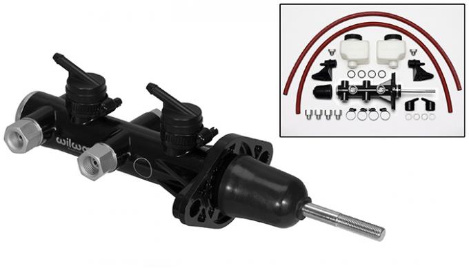 Wilwood Brakes Remote Tandem Master Cylinder w/ Pushrod 260-14242-BK