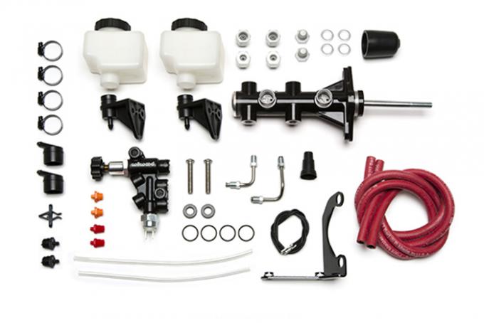 Wilwood Brakes Remote Tandem M/C Kit w/Pushrod, Bracket and Valve 261-14249-BK