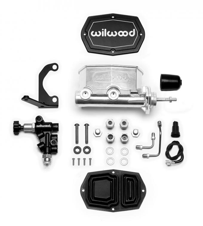 Wilwood Brakes Compact Tandem M/C w/RH Brkt and Valve (Pushrod) 261-15660-P