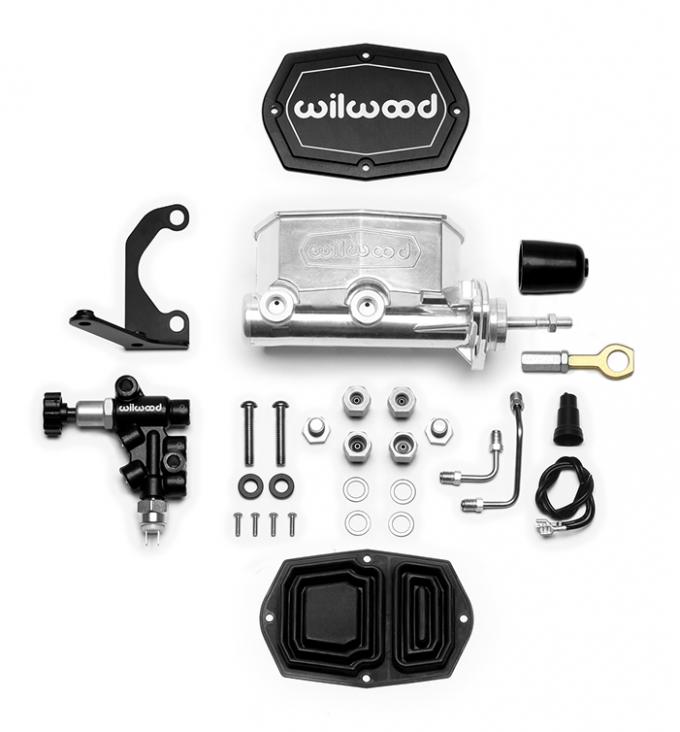 Wilwood Brakes Compact Tandem M/C w/RH Brkt and Valve (Mustang) 261-15666-P