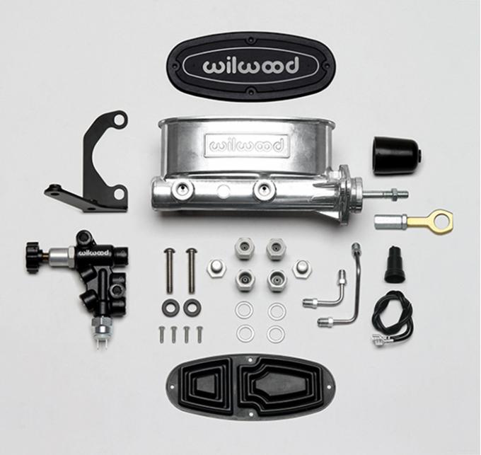 Wilwood Brakes Aluminum Tandem M/C w/Bracket and Valve (Mustang) 261-14158-P