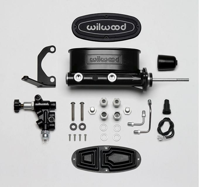 Wilwood Brakes Aluminum Tandem M/C Kit with Bracket and Valve 261-13626-BK