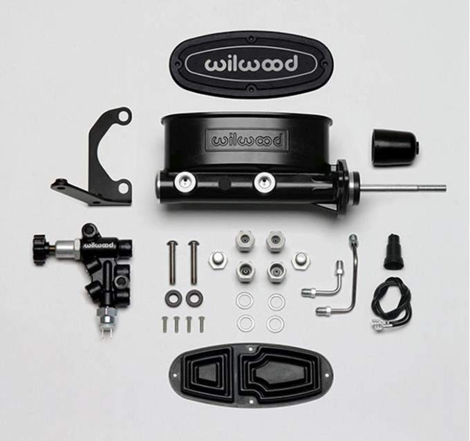 Wilwood Brakes Aluminum Tandem M/C Kit with Bracket and Valve 261-13271-BK