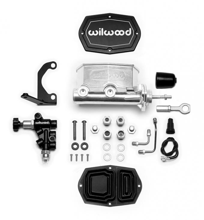 Wilwood Brakes Compact Tandem M/C w/RH Brkt and Valve (Mustang) 261-15665-P