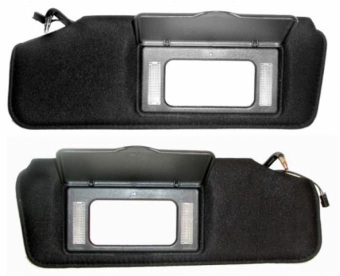 Corvette Sunvisors, With Lighted Vanity Mirrors, Replacement, 1988-1996