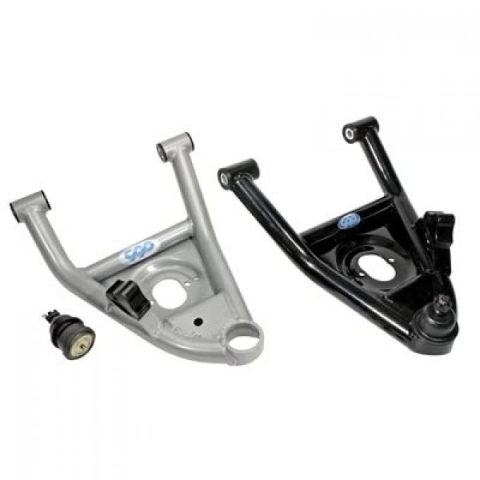 Chevelle Suspension Front Tubular Arms, Lower, Stock Width, Black, 1964-1972
