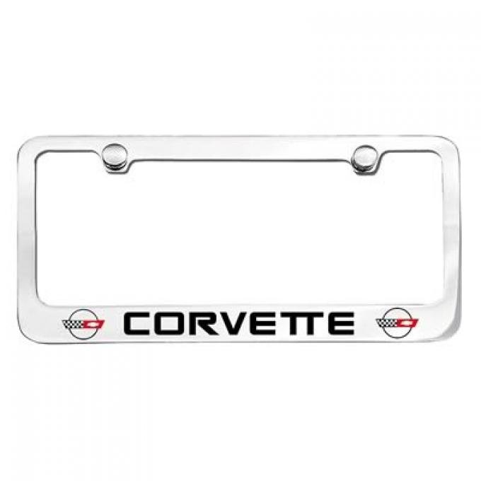 Corvette Elite License Frame, 84-96 Corvette Word with Dual Logo