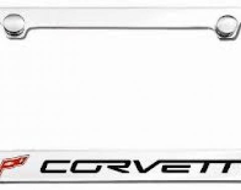 Corvette Elite License Frame, 05-13 Corvette Word with Single Logo