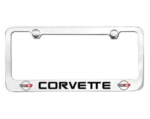 Corvette Elite License Frame, 84-96 Corvette Word with Dual Logo