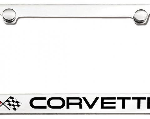 Corvette Elite License Frame, 68-82 Corvette Word with Single Logo