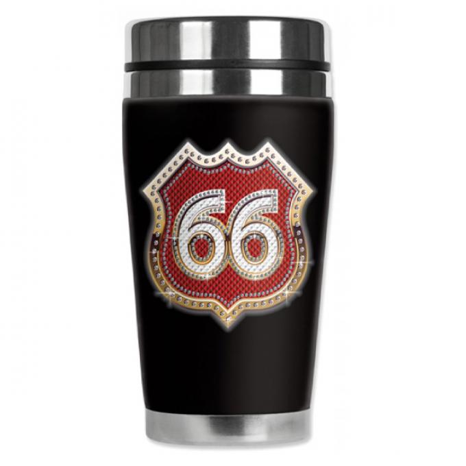 Mugzie® brand Travel Mug - Route 66 Bling (red)