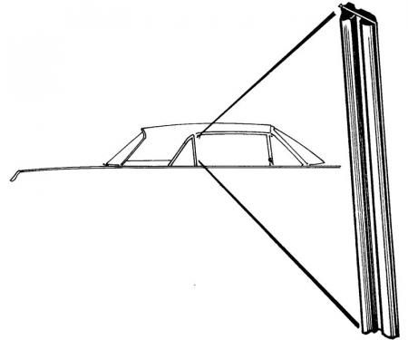 Dennis Carpenter Quarter Window Seal - 1961-63 Ford Car   C3SZ-6330146-PR