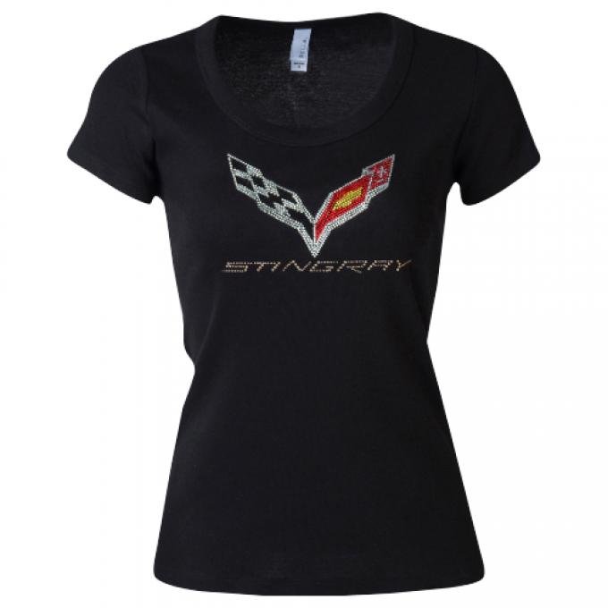 Stingray Flag Rhinestone Ladies Tee