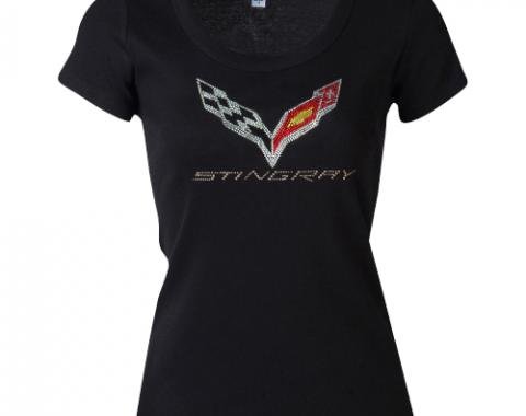 Stingray Flag Rhinestone Ladies Tee