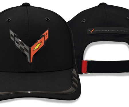 Corvette Black Red Gamechanger Performance Sonic Weld Velcro Cap
