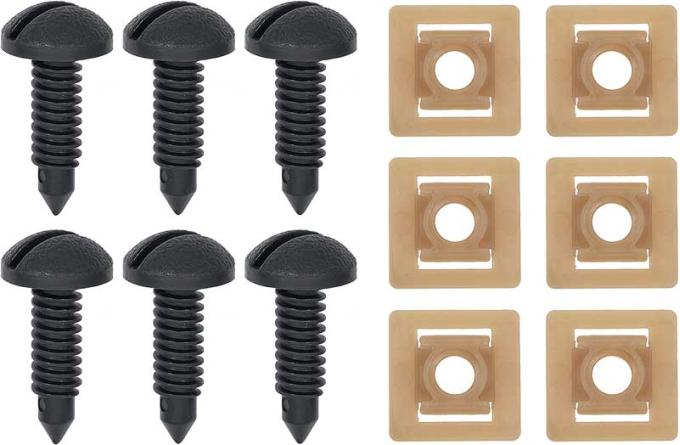 Redline Restomotive® 1982-1992 Camaro / Firebird Rear Hatch Panel Trim Screw and Nut Set, Black