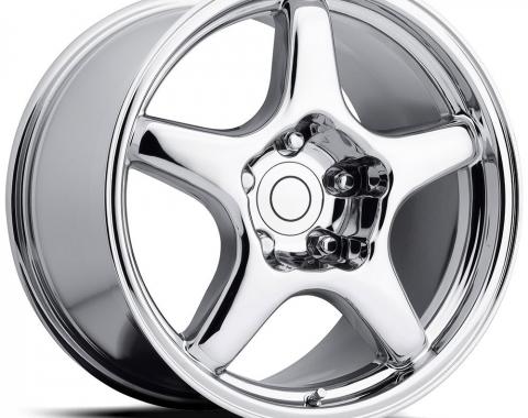 Corvette ZR1 Style Wheel, Reproduction, 17" x 9.5" x 38mm, Front or Rear, Chrome, 1984-1987