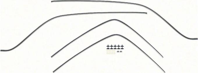AMD Vinyl Top Moldings, 4 Piece Set with Hardware, 69 Camaro K-K653