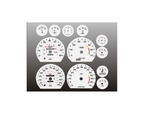 Corvette Instrument Cluster White Face Gauge Decal Set, 1978-1982