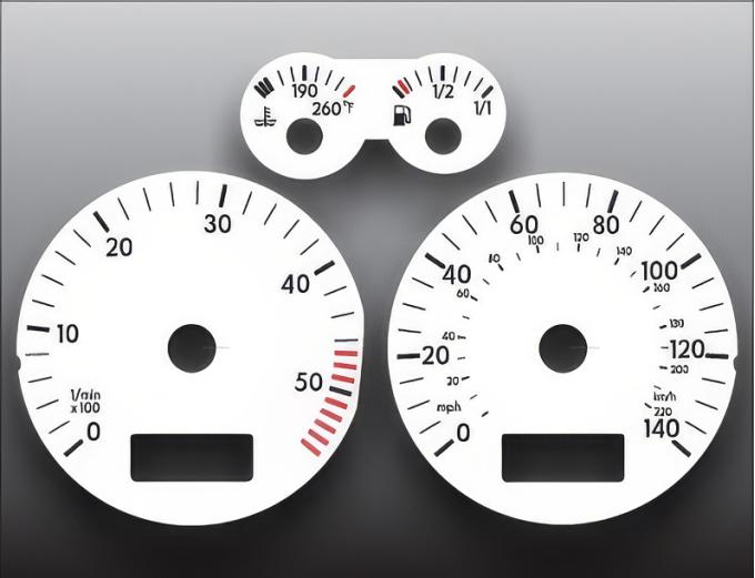 Whitegauges 1999-2003 Volkswagen Jetta Golf 140 MPH TDI White Face Gauges 9903VJ-1776