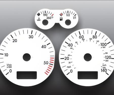 Whitegauges 1999-2003 Volkswagen Jetta Golf 140 MPH TDI White Face Gauges 9903VJ-1776