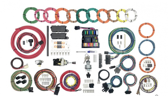 Chevelle Custom Car Wiring Harness Kit, Modular Panel, 15-Circuit, Highway 15, American Autowire, 1964-1972