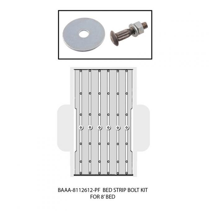 Dennis Carpenter Bed Strip Bolt Kit - Plain Finish - 1953-60 Ford Truck BAAA-8112612-PF