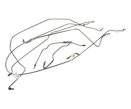 Corvette Brake Line Set, Stainless Steel without Power Brakes 3/16In, 1965