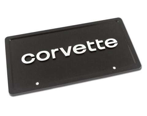 Corvette License Plate, Corvette Black & Silver, 1980-1982