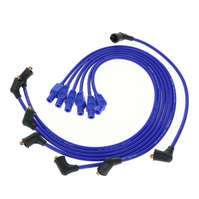Taylor Cable 1970-84 Nissan/Datsun 2.4L/2.6L/2.8L Inline 6 8mm Spiro-Pro Spark Plug Wire Set, Blue, 180&deg;/135&deg; Spark Plug Boot Angle 74690