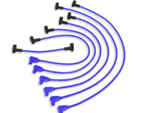 Taylor Cable 1960-79 MOPAR Big Block except HEMI 8mm Spiro-Pro Spark Plug Wire Set, Blue, 90&deg;/135&deg; Spark Plug Boot Angle 74672