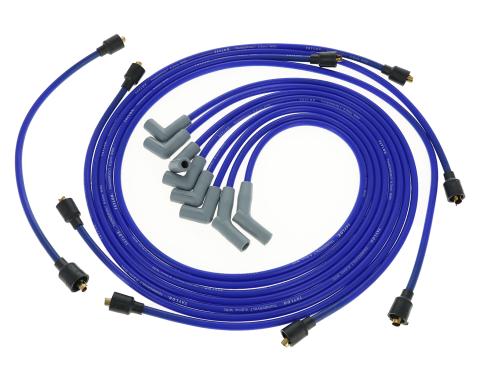 Taylor Cable 1960-79 MOPAR Big Block except HEMI 8.2mm Thundervolt Spark Plug Wire Set, Blue, 90&deg;/135&deg; Spark Plug Boot Angle 84672