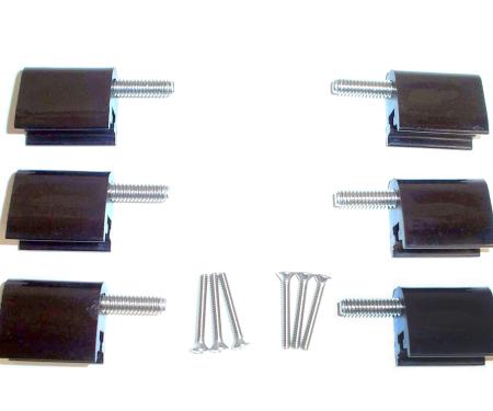 Taylor Cable Chevy Big Block/Most Ford Mounting Brackets for Clamp Style Wire Separators, Vertical Orientation, Black 42706