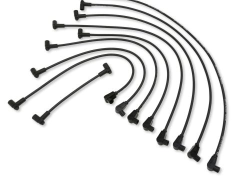 Taylor Cable 1960-92 MOPAR Small Block V8 8mm Spiro-Pro Spark Plug Wire Set, Black, 180&deg; Spark Plug Boot Angle 74071