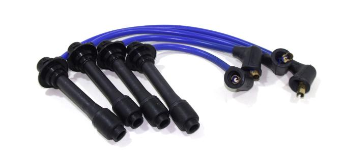 Taylor Cable 1991-00 Mazda MX-5 Miata 1.6L/1.8L 4 Cylinder 8.2mm Thundervolt Spark Plug Wire Set, Blue, OE Spark Plug Boot Angle 87626