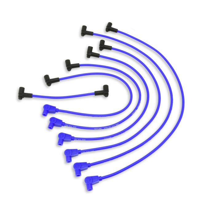 Taylor Cable 1960-79 MOPAR Big Block except HEMI 8mm Spiro-Pro Spark Plug Wire Set, Blue, 90&deg;/135&deg; Spark Plug Boot Angle 74672