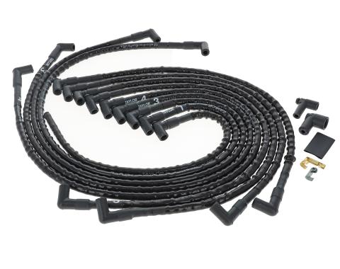Taylor Cable Chevy Small Block Race Fit 8.2mm Thundervolt Sleeved Spark Plug Wire Set with Under Headers HEI Fitment 86070