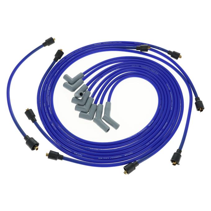 Taylor Cable 1960-79 MOPAR Big Block except HEMI 8.2mm Thundervolt Spark Plug Wire Set, Blue, 90&deg;/135&deg; Spark Plug Boot Angle 84672