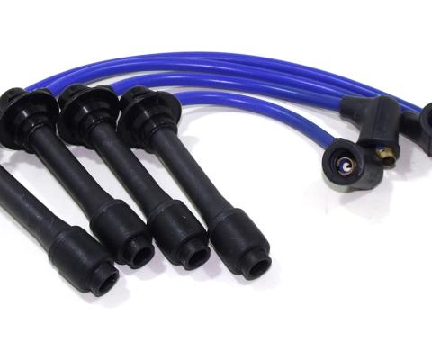 Taylor Cable 1991-00 Mazda MX-5 Miata 1.6L/1.8L 4 Cylinder 8.2mm Thundervolt Spark Plug Wire Set, Blue, OE Spark Plug Boot Angle 87626